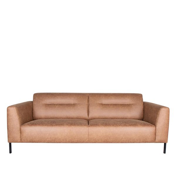 Bank Napoli - Cognac - Microfiber - 3-Zits