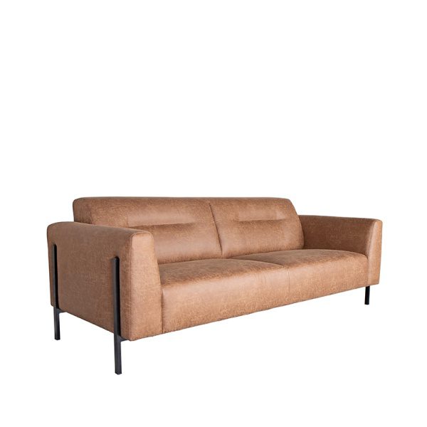 Bank Napoli - Cognac - Microfiber - 3-Zits