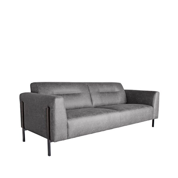 Bank Napoli - Grijs - Microfiber - 3-Zits