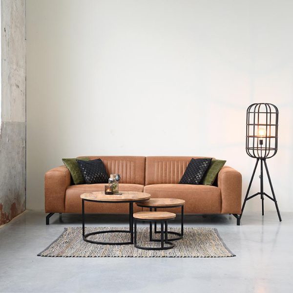 Bank Trento - Cognac - Microfiber - 2-Zits