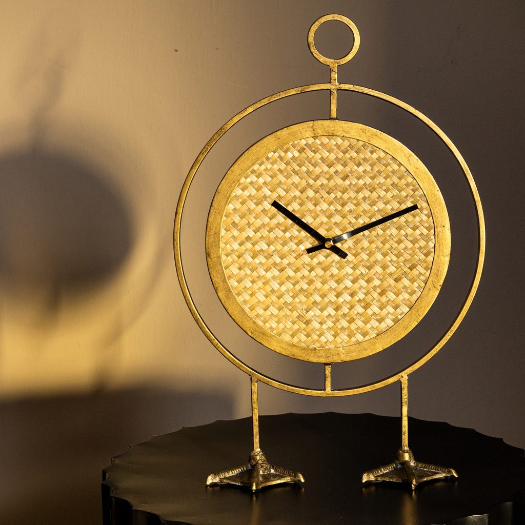 Jelko Natural Rattan table clock Online Kopen 4UDesigned.nl