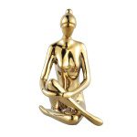 Madda Gold glazed ceramic woman statue L