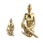 Madda Gold glazed ceramic woman statue L