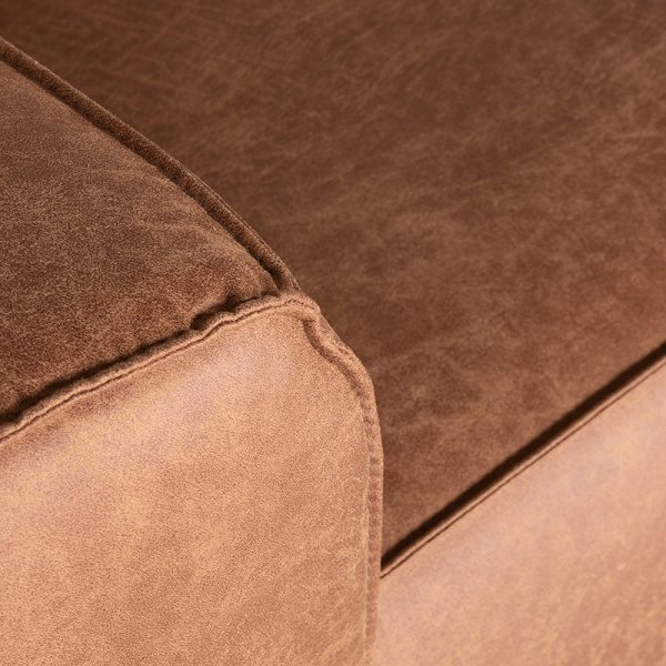 Hoekbank Modena - Cognac - Leder - 2,5-Zits + Ottomane