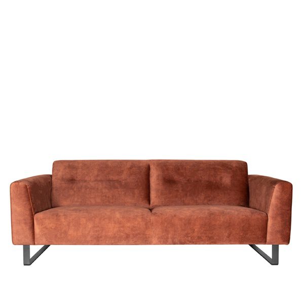 Bank Burano - Rust - Velours - 3-Zits