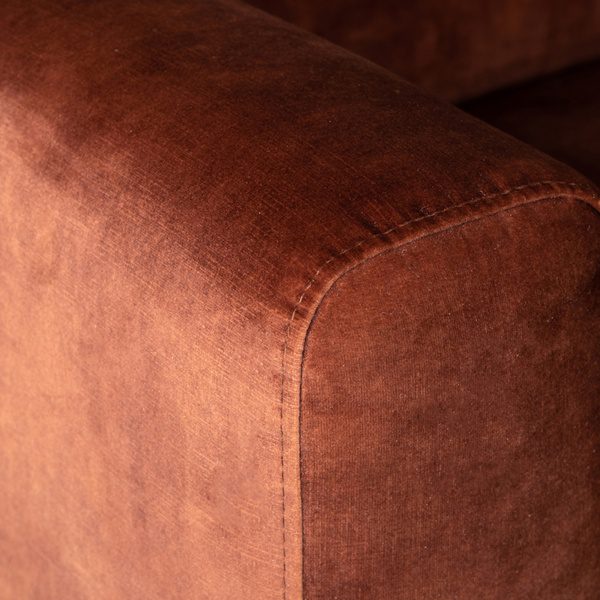 Bank Burano - Rust - Velours - 3-Zits