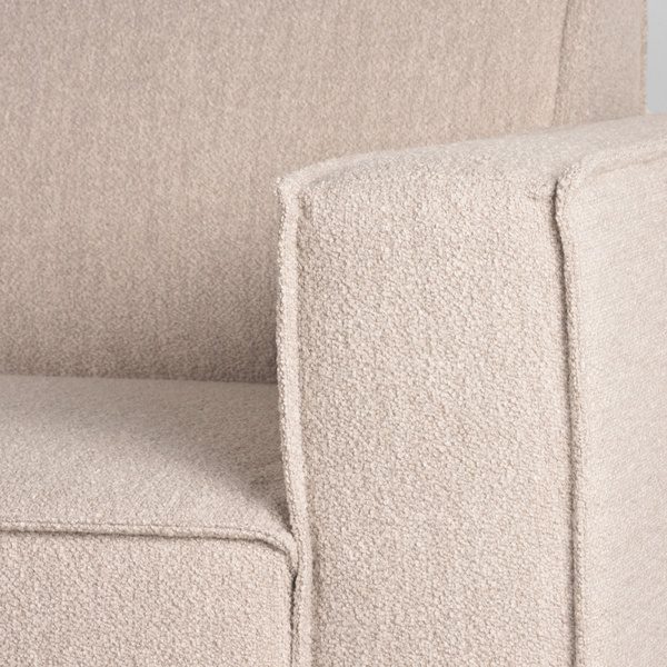 Bank Kay - Naturel - Boucle - Ottomane + 2,5-Zits