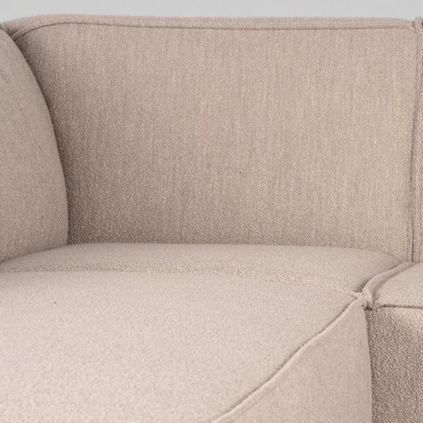 Bank Kay - Naturel - Boucle - Ottomane + 2,5-Zits