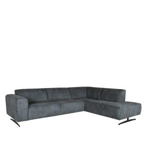 Hoekbank Modena - Grijs - Mircoskin - 2,5-Zits + Ottomane