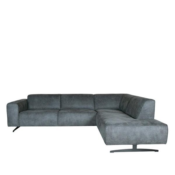 Hoekbank Modena - Grijs - Mircoskin - 2,5-Zits + Ottomane