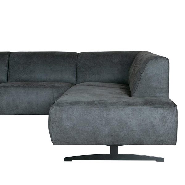 Hoekbank Modena - Grijs - Mircoskin - 2,5-Zits + Ottomane