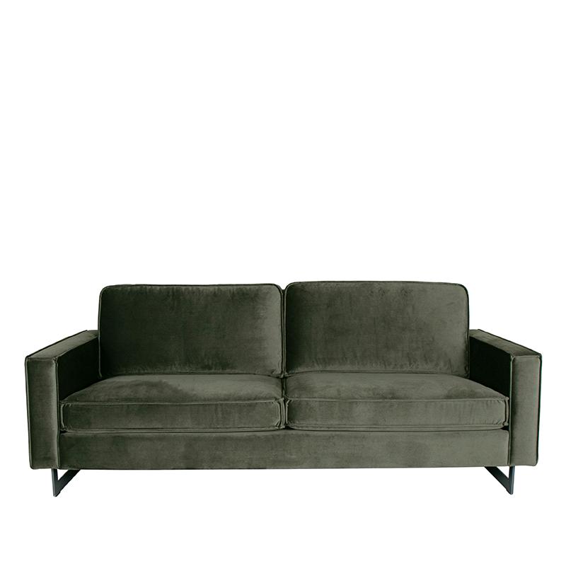 Bank Arezzo - Army green - Fluweel - 3-Zits