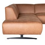 Hoekbank Modena - Cognac - Microfiber - Ottomane + 2,5-Zits