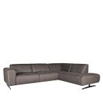 Hoekbank Modena - Antraciet - Microfiber - 2,5-Zits + Ottomane