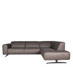 Hoekbank Modena - Antraciet - Microfiber - 2,5-Zits + Ottomane