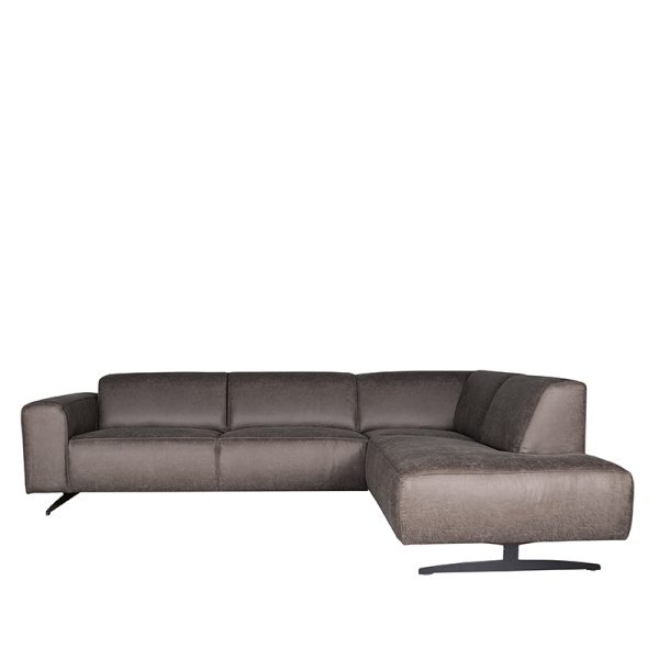 Hoekbank Modena - Antraciet - Microfiber - 2,5-Zits + Ottomane