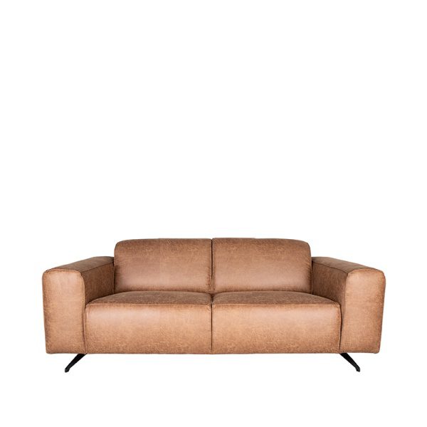 Bank Modena - Cognac - Microfiber - 2-Zits