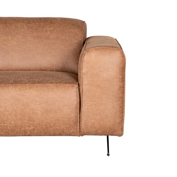 Bank Modena - Cognac - Microfiber - 2-Zits
