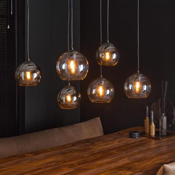Hanglamp 4+3 bubbles bicolore / Artic zwart