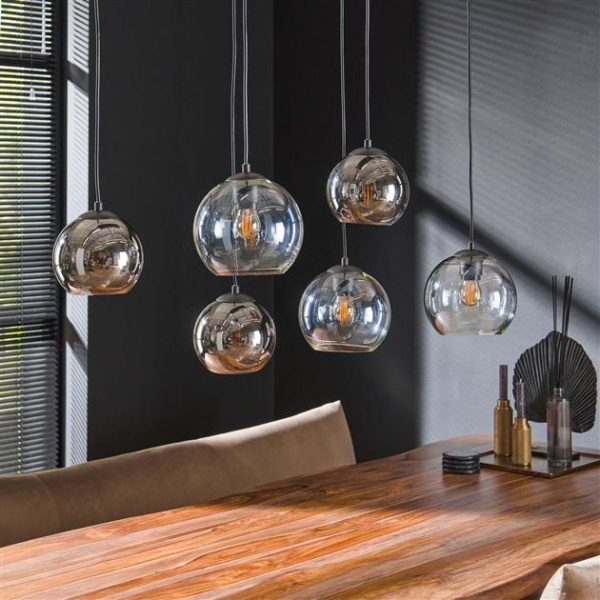 Hanglamp 4+3 bubbles bicolore / Artic zwart