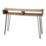 Kaptafel Quadro met 2 vakken / Massief acacia naturel