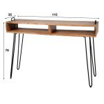 Kaptafel Quadro met 2 vakken / Massief acacia naturel