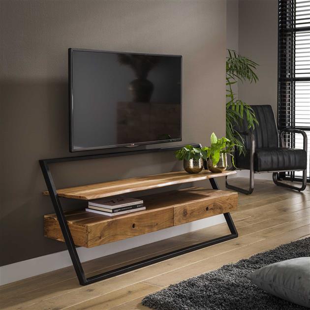 TV-meubel lean 2L / Massief acacia naturel