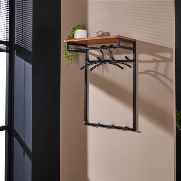 Kapstok custom hoog 2x4 haken / Massief acacia naturel