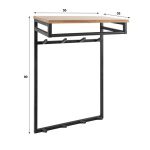 Kapstok custom hoog 2x4 haken / Massief acacia naturel