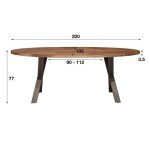 Eetkamertafel 200cm Daytona / Massief Saja natural