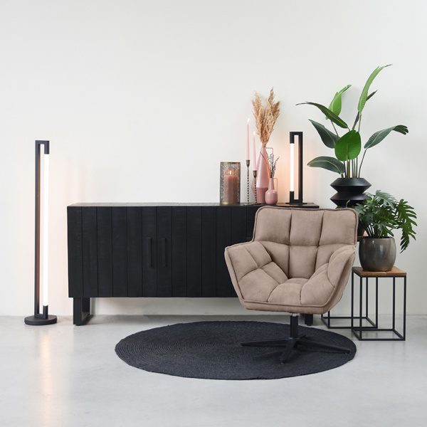 Fauteuil Ian - Taupe - Micro Suede