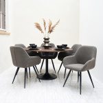 Eettafel Otto 130x130x75 cm - Espresso - Mangohout
