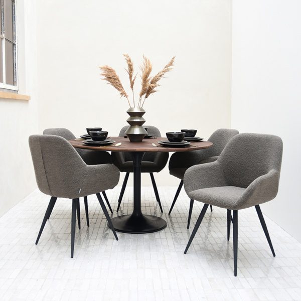 Eettafel Otto 130x130x75 cm - Espresso - Mangohout
