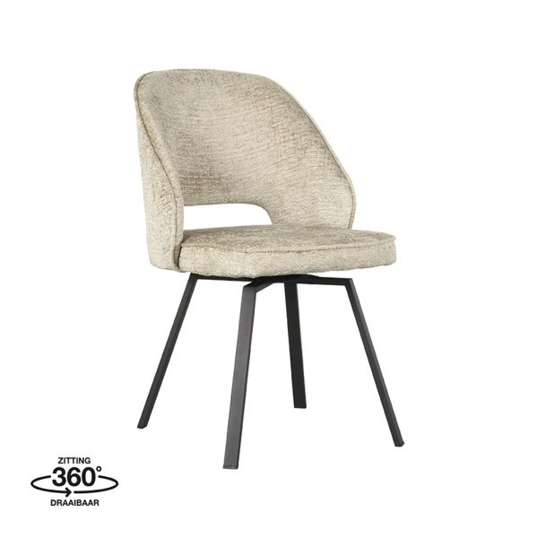 Set V 2 - Eetkamerstoel Lewis - Beige - Fluweel