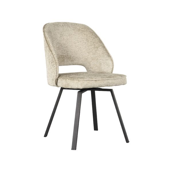 Set V 2 - Eetkamerstoel Lewis - Beige - Fluweel