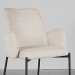 Set V 2 - Eetkamerstoel Joni - Crme - Fluweel
