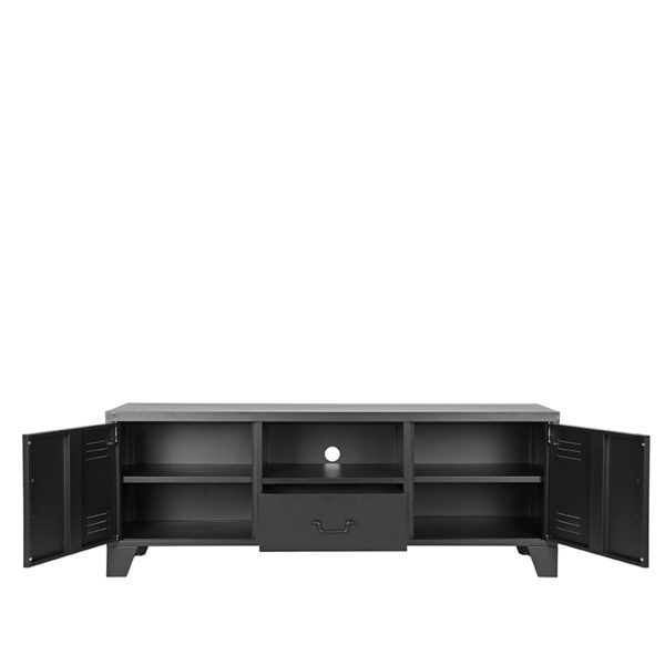 Tv-meubel Fence - Zwart - Metaal