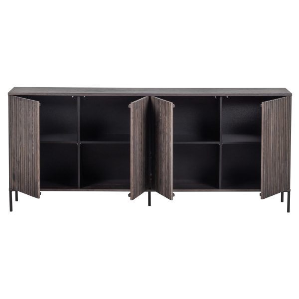 New Gravure Dressoir 200 Cm Essen Massief Espresso [fsc]