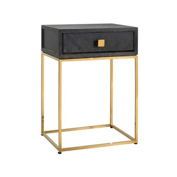 Showroommodel Nachtkastje Blackbone gold 1-lade (Black rustic), zelf afhalen