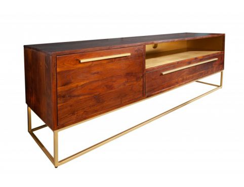 Showroommodel TV Meubel Straight Acacia Donkerbruin, zelf afhalen