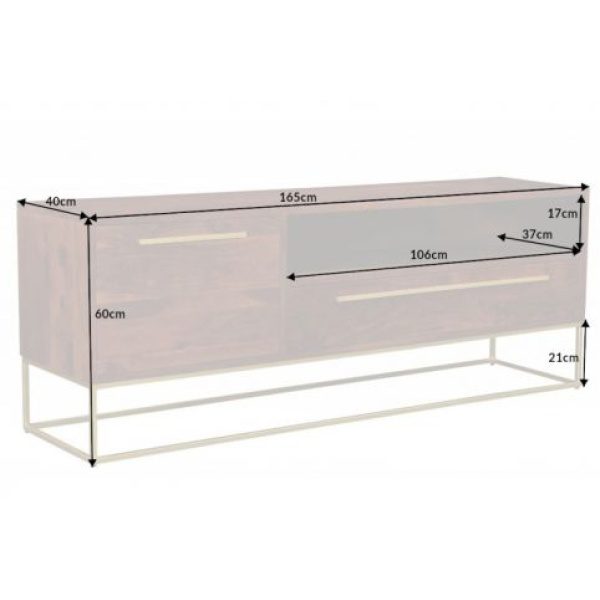 Showroommodel TV Meubel Straight Acacia Donkerbruin, zelf afhalen