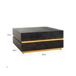 Showroommodel Salontafel Blackbone gold 90x90 (Block) (Black rustic), zelf afhalen