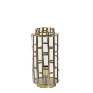 Tafellamp 15x31 cm SSTRENE antiek brons+glas