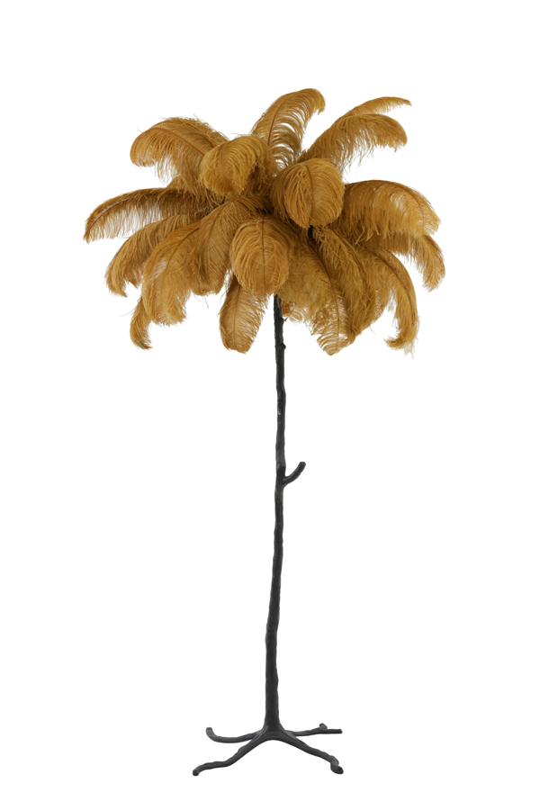 Vloerlamp E14 95x180 cm FEATHER zwart+karamel