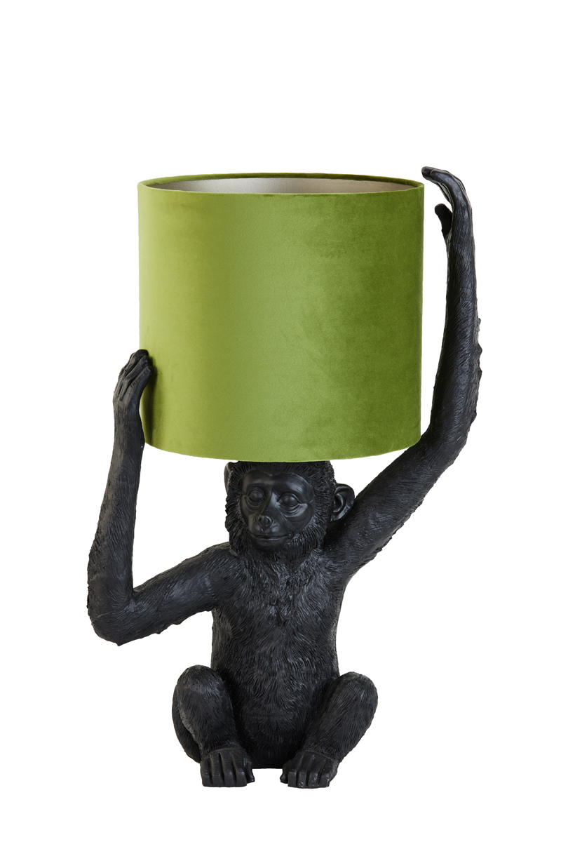 Tafellamp 46x32x68 cm MONKEY mat zwart+olijf groen