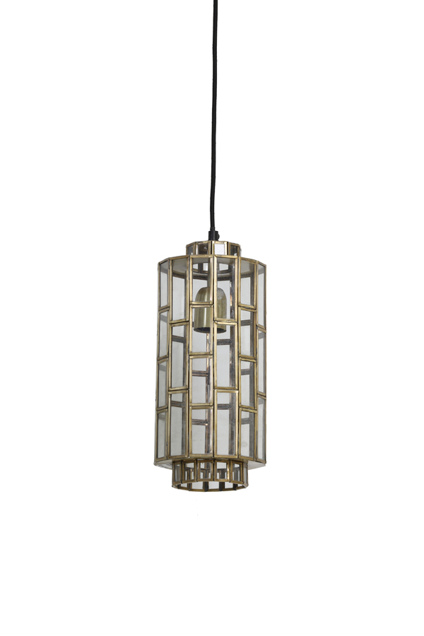 Hanglamp 15x31 cm SSTRENE antiek brons+glas
