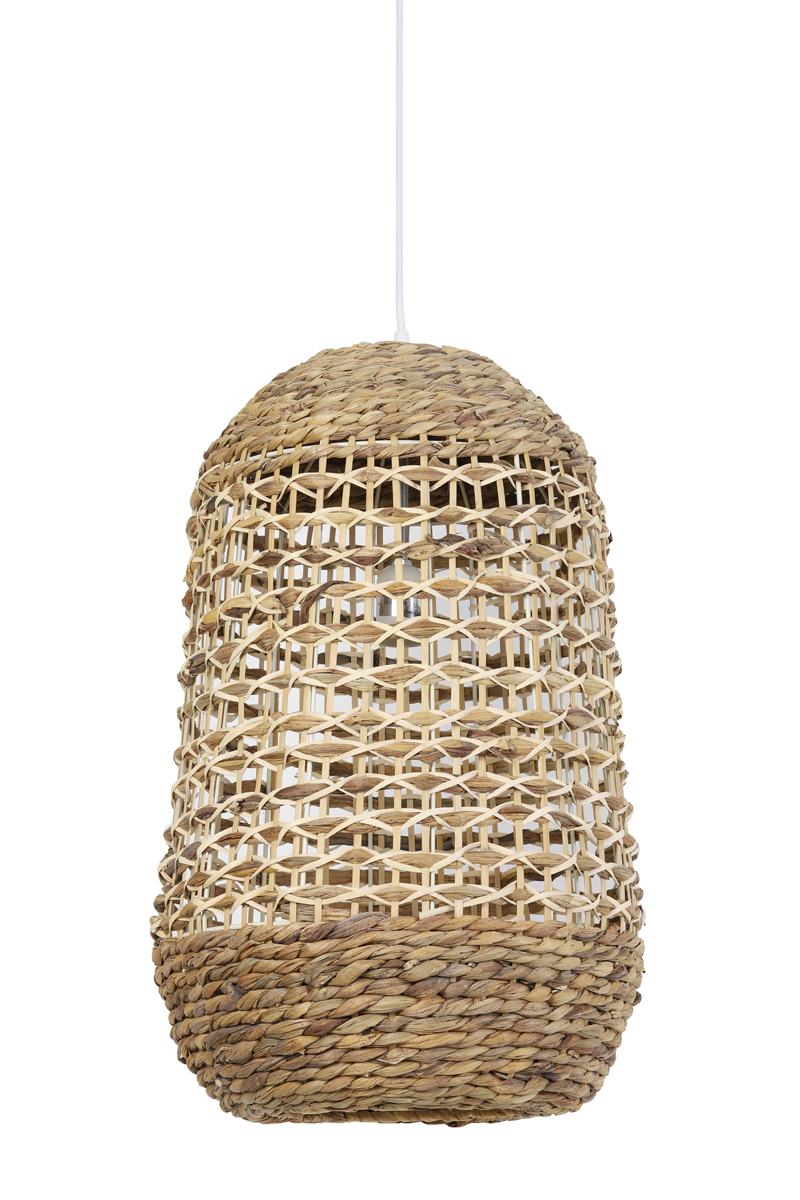 Hanglamp 37,5x58 cm TRIPOLI rotan naturel+wit