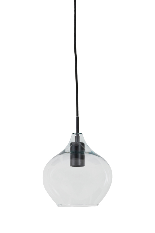 Hanglamp 20x21,5 cm RAKEL mat zwart+helder