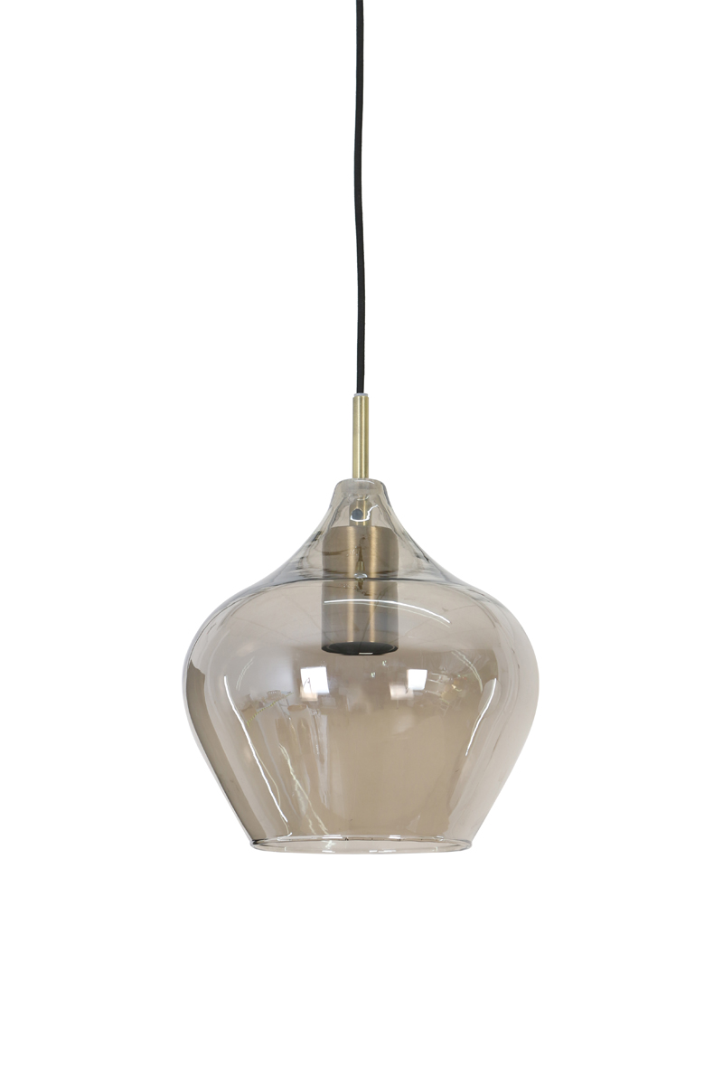 Hanglamp 20x21,5 cm RAKEL antiek brons+smoke