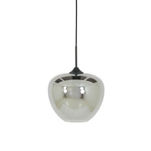 Hanglamp 30x25 cm MAYSON smoke glas-mat zwart